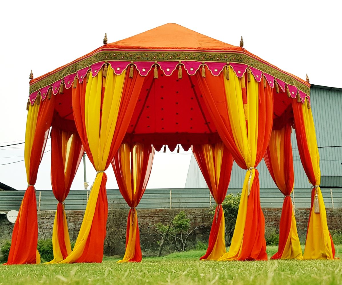 Gazebo tent with cloth drapes 10x10 size