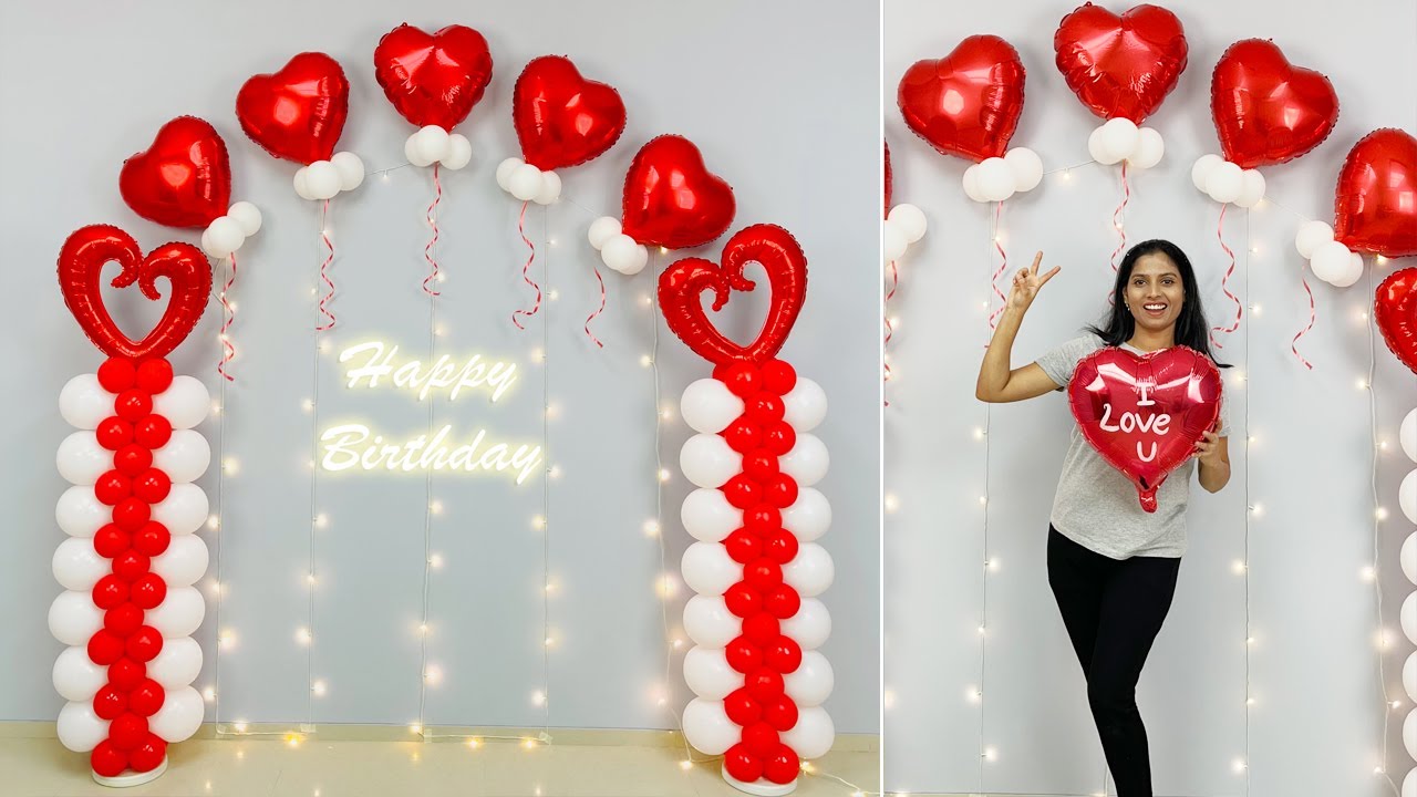 Heart shaped foil balloon decoration on rent for birthday wedding events