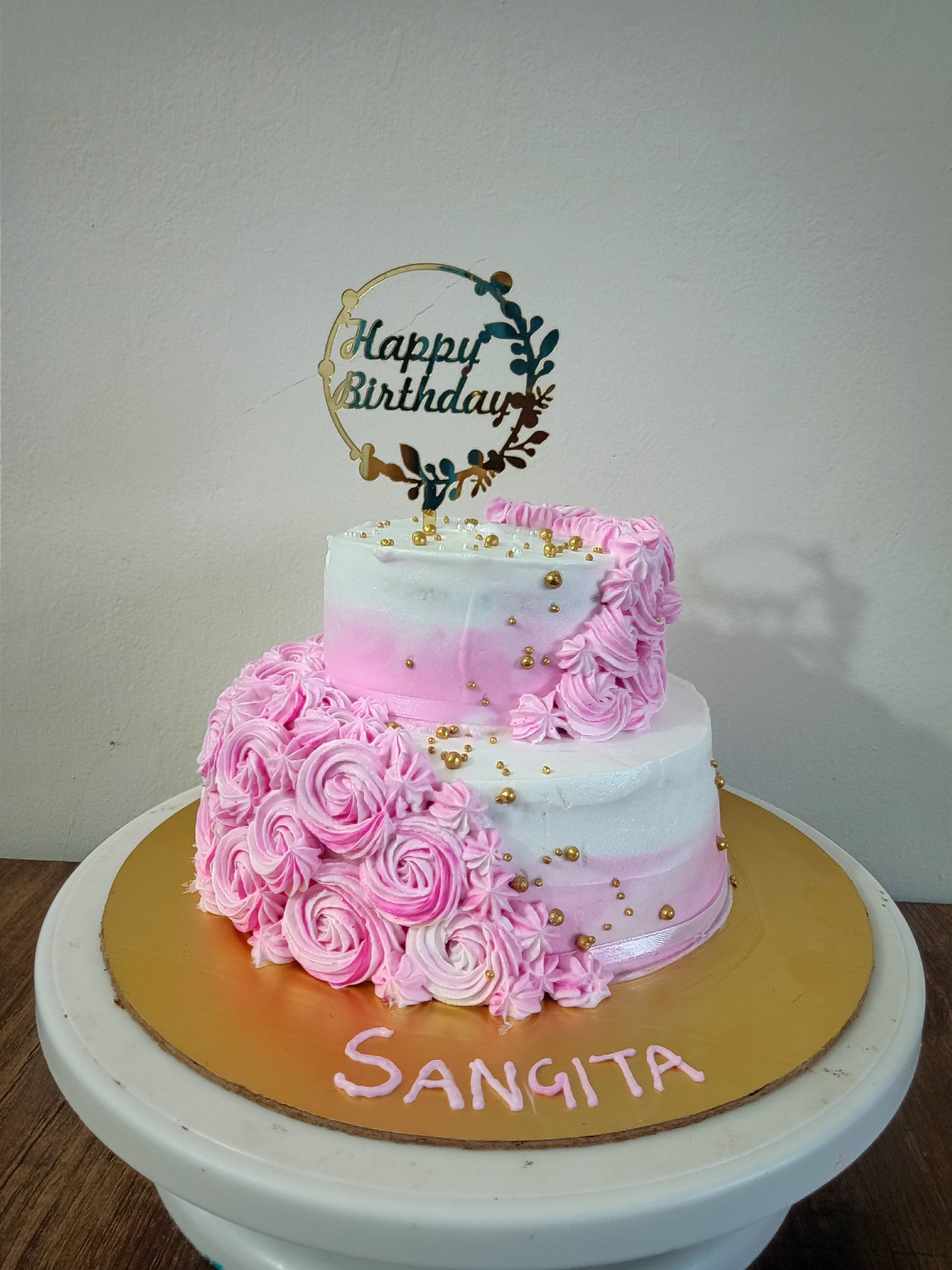 Two tier cake on rent for birthday wedding events